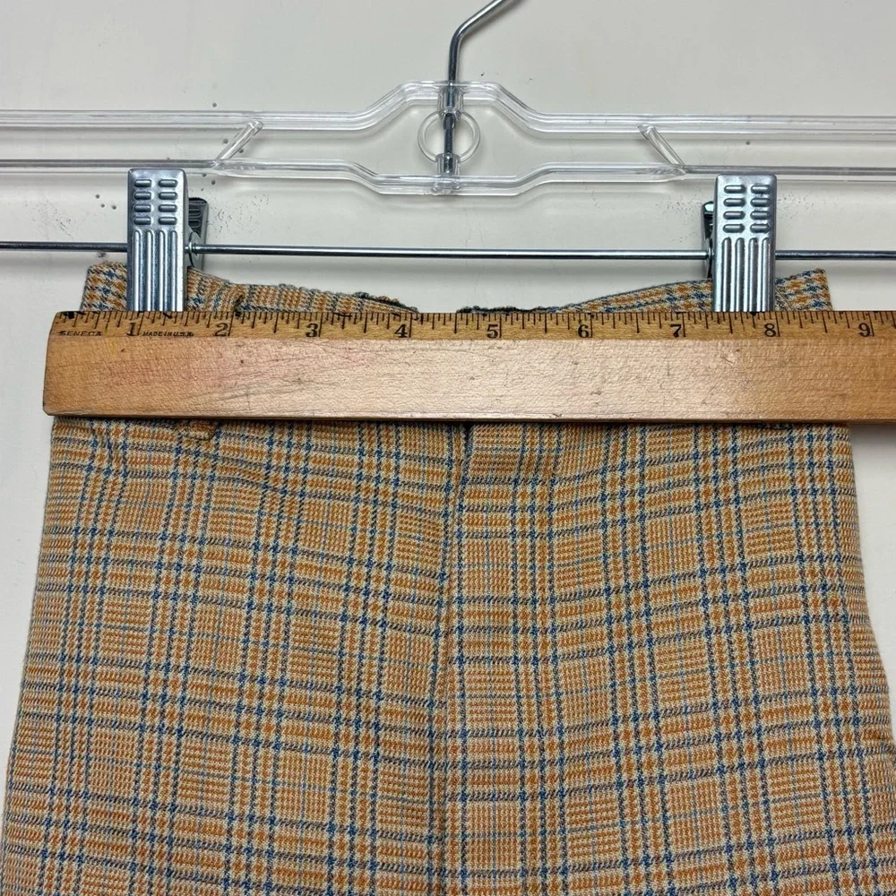 Sears & Roebuck Perma Prest Pants Slacks Plaid Tan Boys Size 6 Vintage 1960s 70s